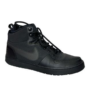 Nike Court Borough Mid Winter Triple Black Shoes Mens Size 9
